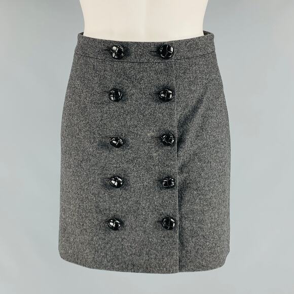 GUCCI Size 0 Grey Wool Cashmere A-Line Mini Skirt - Picture 1 of 5